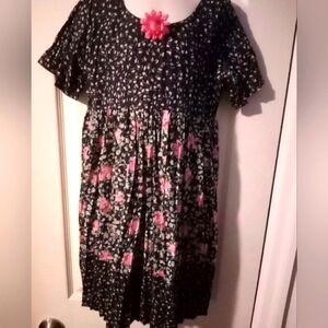 Vintage Girls Dress Size 8  Prairie Dress Floral Ditsy Floral Boho Flowy (5/74)